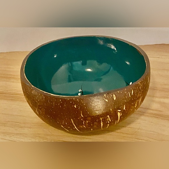 Handcrafted Artisan Coconut Bowl | Hand Painted Jasmine Tree - Picture 9 of 11